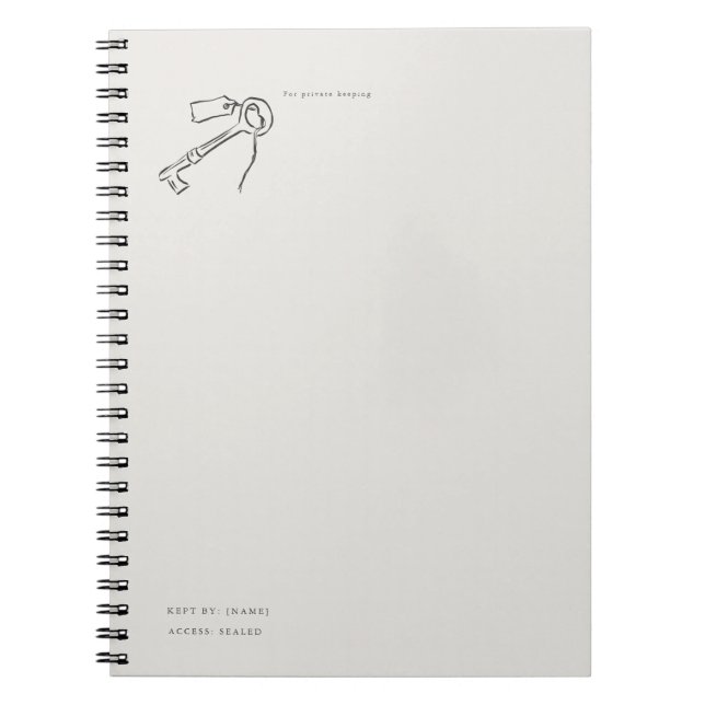 Vintage Epistolary Aesthetic Sealed Key Notizblock (Vorderseite)