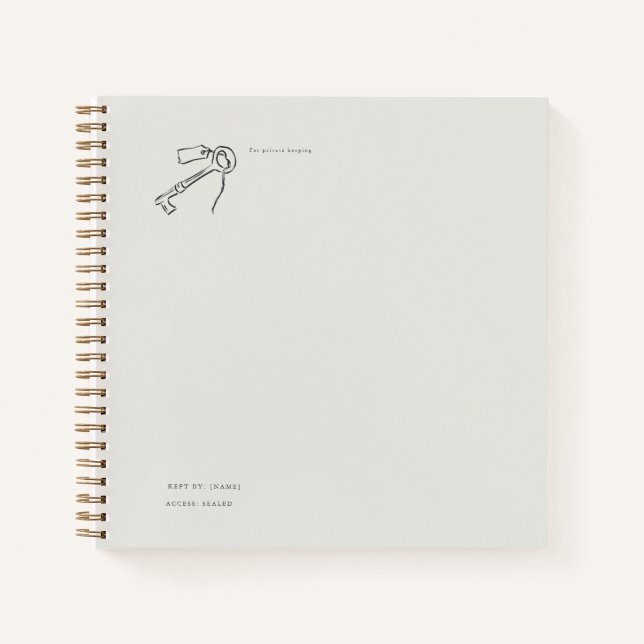Vintage Epistolary Aesthetic Sealed Key Notizbuch (Vorderseite)