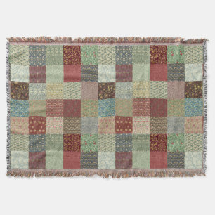 Vintage Erbpatchwork-Wolldecken Decke