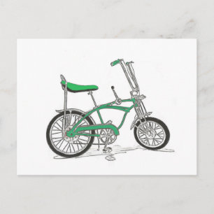 Vintage-Erbsenpflücker-Grün-Sting-Ray-Fahrrad Postkarte