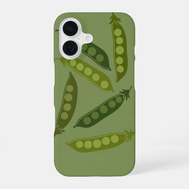 Vintage-Erbsenschoten-Muster iPhone 16 Hülle (Rückseite)
