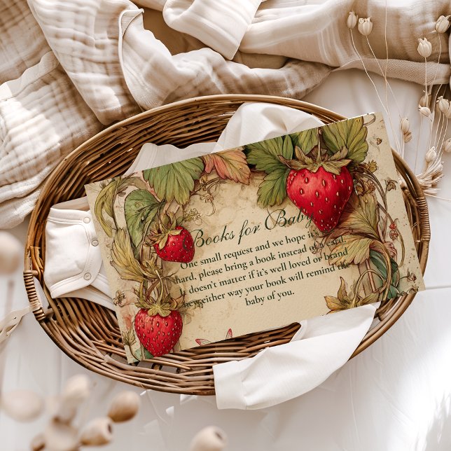 Vintage-Erdbeer-Garten-Windel-Raffle  Begleitkarte (Von Creator hochgeladen)