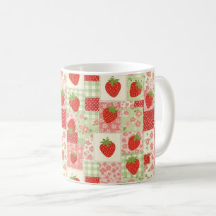 Vintage-Erdbeer-Picknick-Patchwork-Muster Kaffeetasse