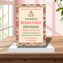 Vintage Erdbeere 1. Geburtstag Party Berry First
