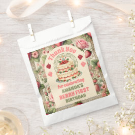 Vintage Erdbeere 1. Geburtstag Party Vielen Dank Geschenktütchen