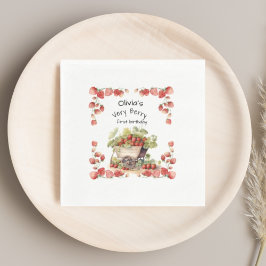 Vintage Erdbeere Berry Erster Geburtstag Party Serviette