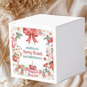 Vintage Erdbeere Berry Sweet 2. Geburtstag  Geschenkschachtel