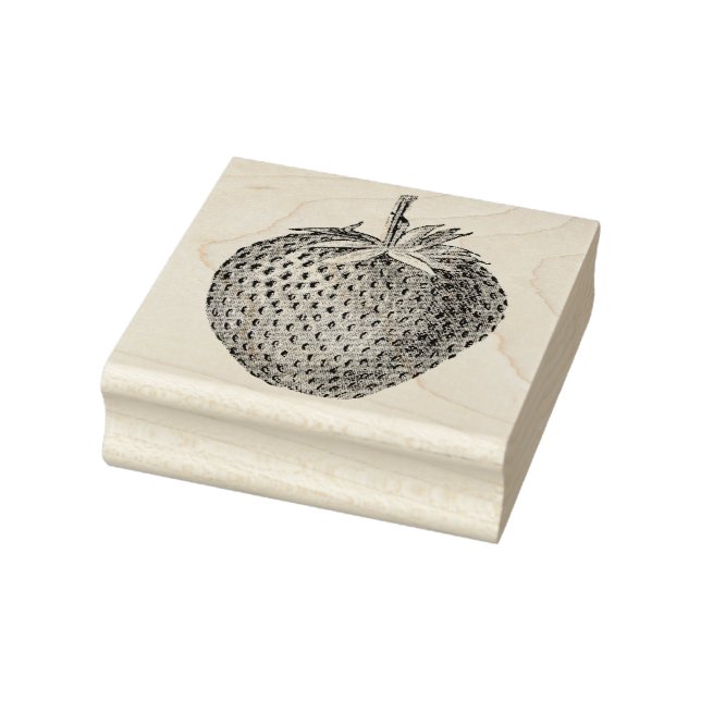 Vintage Erdbeere Botanisch Gummistempel (Stempel)