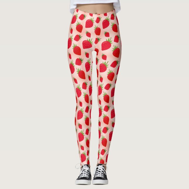 Vintage Erdbeere Leggings (Vorderseite)