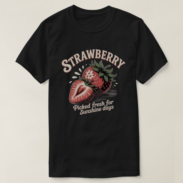 Vintage Erdbeere Retro Fruit Graphic T-Shirt (Design vorne)