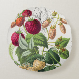 Vintage Erdbeere Rundes Kissen