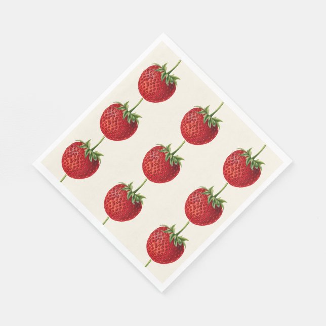 Vintage Erdbeere Serviette (Ecke)