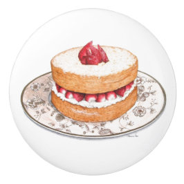 Vintage Erdbeere Shortcake Dessert Keramikknauf