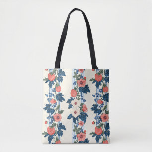 Vintage Erdbeeren & Blaue Blätter Blumenmuster