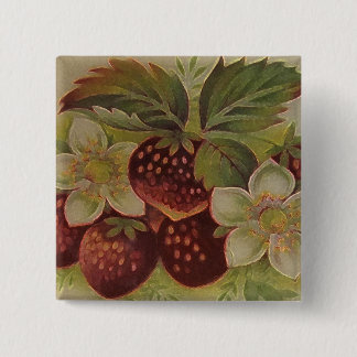 Vintage Erdbeeren Button
