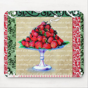 Vintage-Erdbeeren-Collage Mousepad
