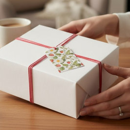 Vintage-Erdbeeren-Daisy-Botanik-Muster Geschenkanhänger