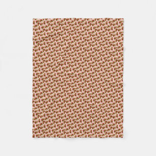 Vintage Erdbeeren Fleecedecke