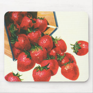 Vintage Erdbeeren in Körben, Obstbeeren Mousepad