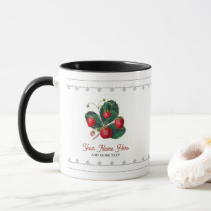 Vintage Erdbeeren mit Blätter Obstbauern Tasse
