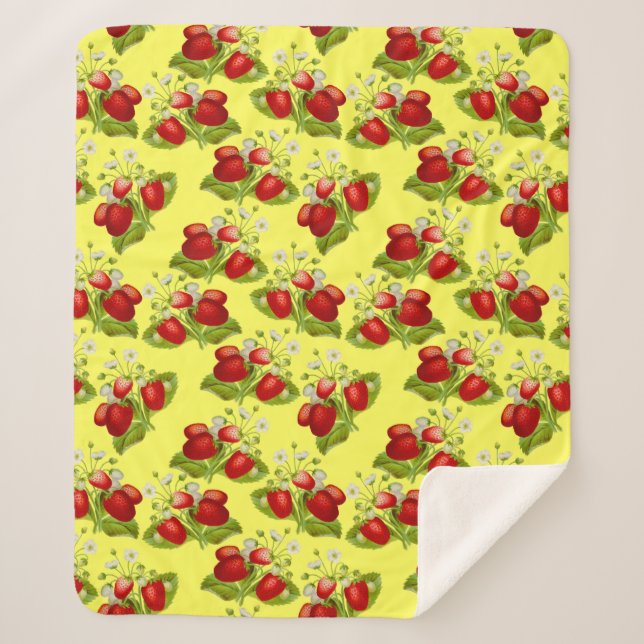 Vintage Erdbeeren mit Kernbrennstoff, gelbe Erdbee Sherpadecke (Vorderseite)