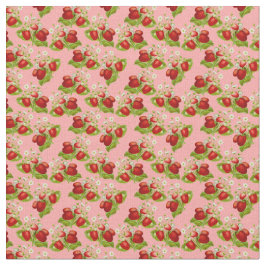 Vintage Erdbeeren mit Kernbrennstoff Rosa Erdbeere Stoff