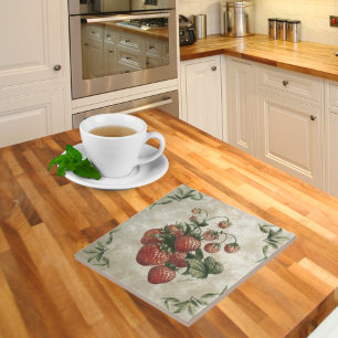 Vintage Erdbeeren Rustikale Keramik Tile Fliese