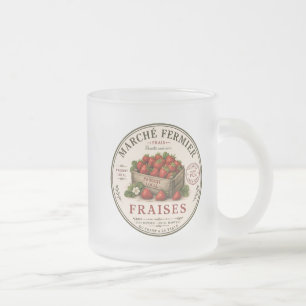 Vintage Erdbeeren vom französischen Bauernmarkt Mattglastasse