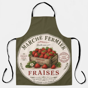 Vintage Erdbeeren vom französischen Bauernmarkt Schürze