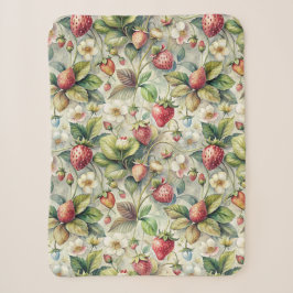 Vintage-Erdbeergarten Botanische Aquarellmalerei Sherpadecke
