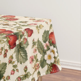 Vintage-Erdbeerpflanzen-Gartenmuster Tischdecke