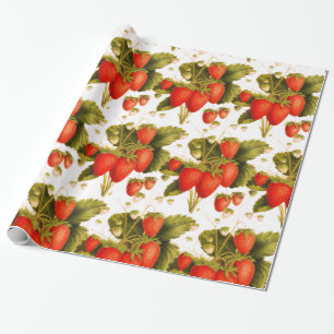 Vintage-Erdbeerplantage Geschenkpapier