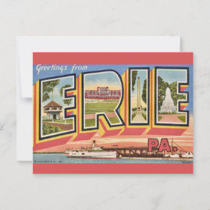 Vintage Erie PA Postkarte