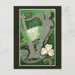 Vintage Erin Go Bragh St. Patrick's Day Irisch Feiertagspostkarte
