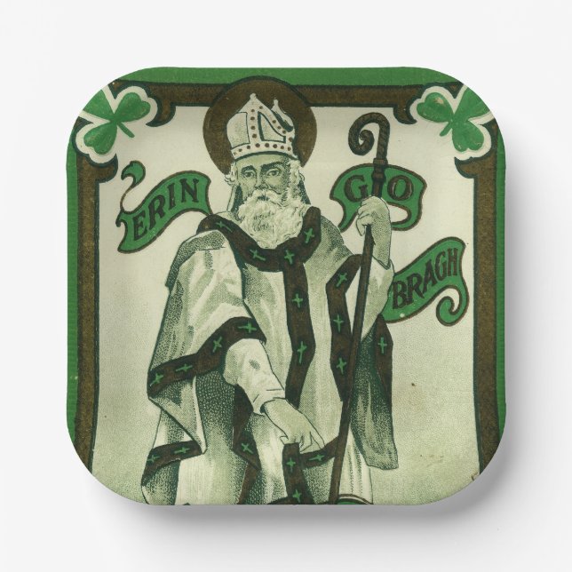 Vintage - Erin Go Bragh - St. Patricks Gruß Pappteller (Vorderseite)