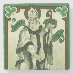 Vintage - Erin Go Bragh - St. Patricks Gruß Steinuntersetzer