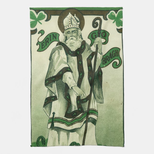 Vintage - Erin Go Bragh - St. Patrick's Grüße Geschirrtuch (Vertikal)