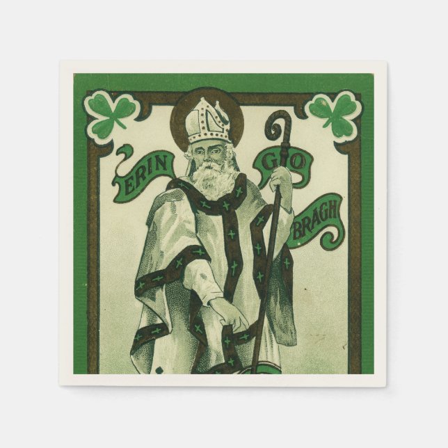 Vintage - Erin Go Bragh - St. Patrick's Grüße Serviette (Vorderseite)