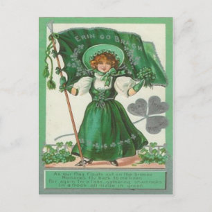 Vintage Erin Go Pragh St Patrick's Day Card Postkarte