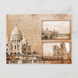 Vintage Erinnerungen an Paris Postkarte