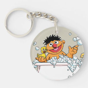 Vintage Ernie in der Badewanne Schlüsselanhänger