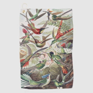 Vintage Ernst Haeckel Farbposter Kolibri Golfhandtuch