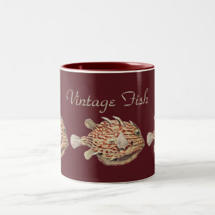 Vintage Ernst Haeckel Nautical Roter Kofferfisch A Zweifarbige Tasse