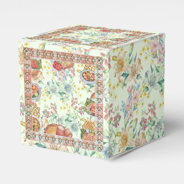 Vintage-Ernte-Blumen  Geschenkschachtel (Vorderseite)