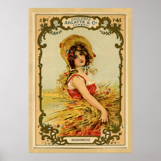 Vintage Ernte Mädchen Poster (Vorne)