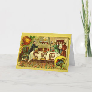 Vintage Erntedank-Abendessen-Einladung/Karte Einladung