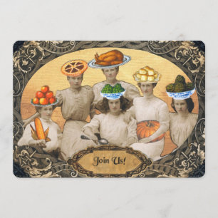 Vintage Erntedank-Einladung Einladung