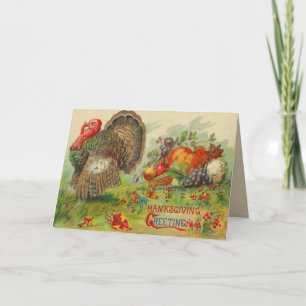 Vintage Erntedank-Karte Feiertagskarte