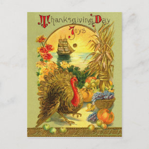 Vintage Erntedank-Tagespostkarte Feiertagspostkarte