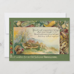 Vintage-Erntedankfest Auld Lang Syne Thanksgiving Feiertagskarte